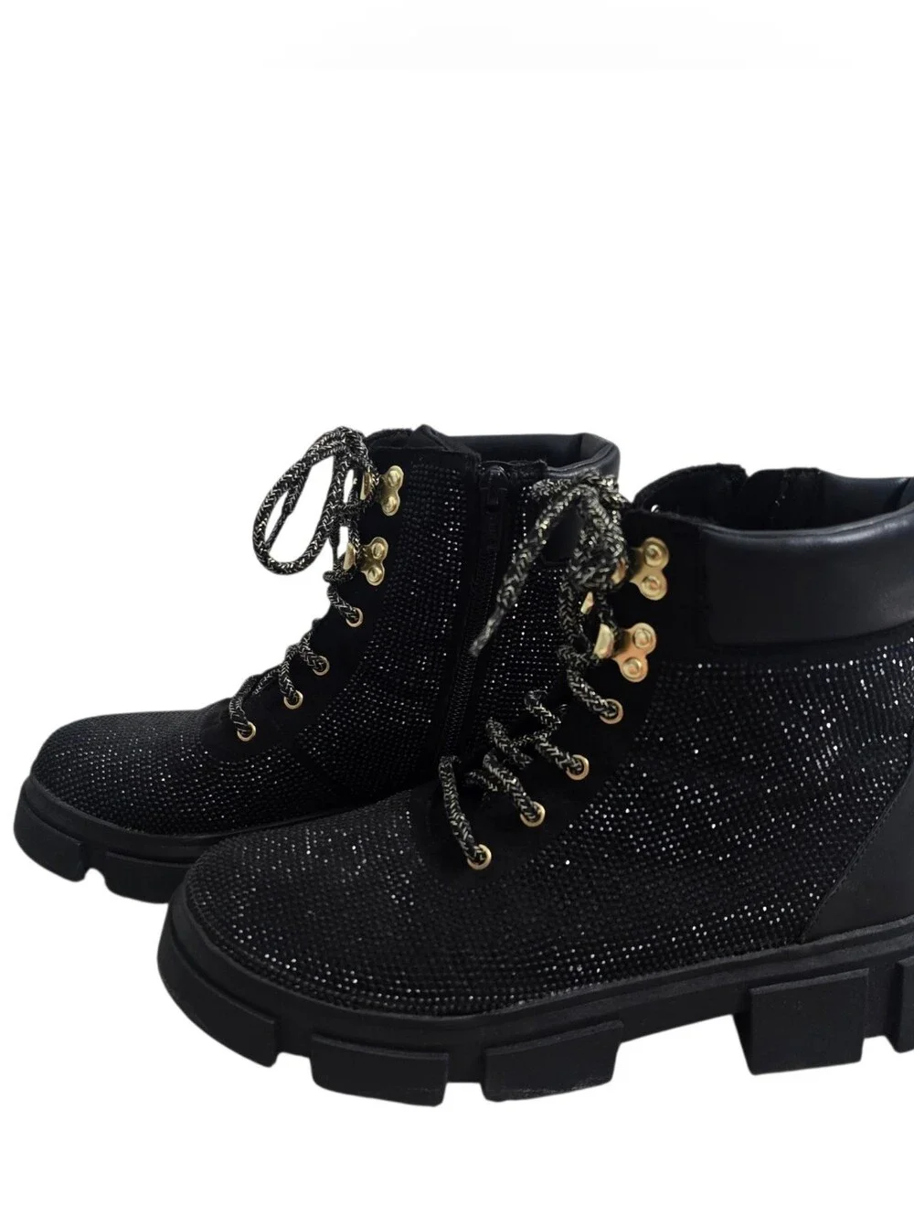 Wonder Nation Big Girl Rhinestone Combat Boot Size 5y